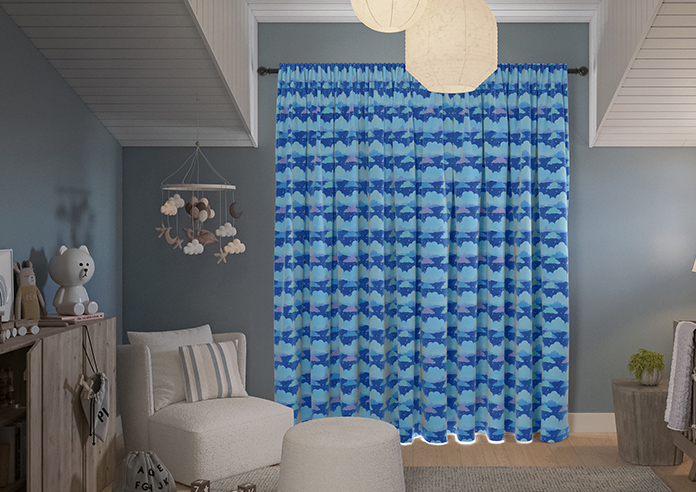 Cloudy Cosmos, Calm Blues - Made to Measure Curtains - Image 6